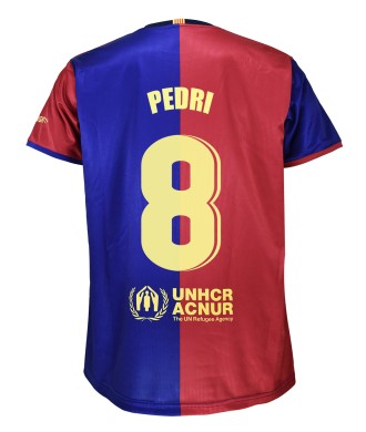 Camiseta Adulto Pedri 1º Equipación FC Barcelona 24/25. Réplica Oficial.