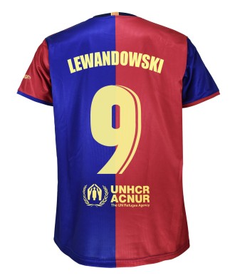 Camiseta Adulto Lewandowski 1º Equipación FC Barcelona 24/25. Réplica Oficial.