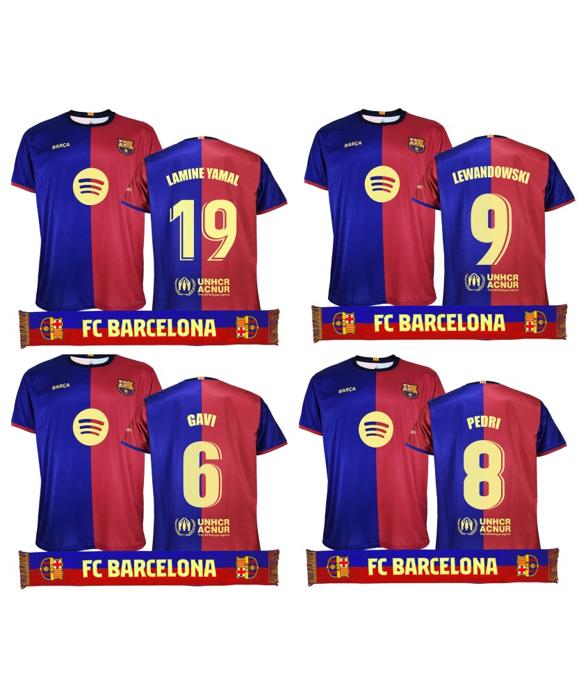 Pack Camiseta Adulto y Bufanda FC Barcelona 1ª Equipación 24/25