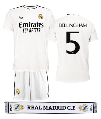 Pack Conjunto Niño y Bufanda Real Madrid 1ª Equipación 24/25