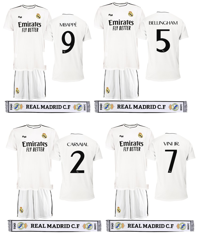 Pack Conjunto Niño y Bufanda Real Madrid 1ª Equipación 24/25