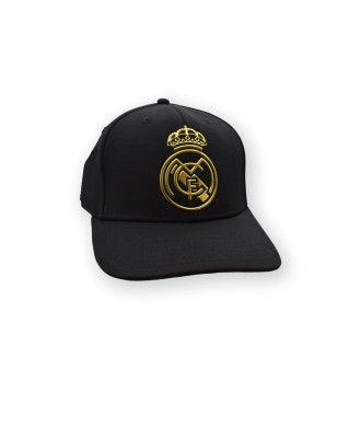 Gorra Real Madrid CF Oficial Negra con Escudo Gold