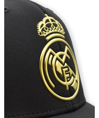 Gorra Real Madrid CF Oficial Negra con Escudo Gold