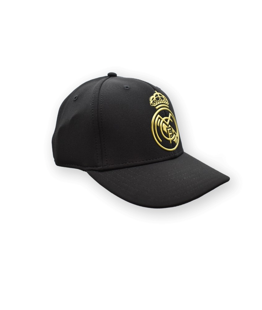 Gorra Real Madrid CF Oficial Negra con Escudo Gold