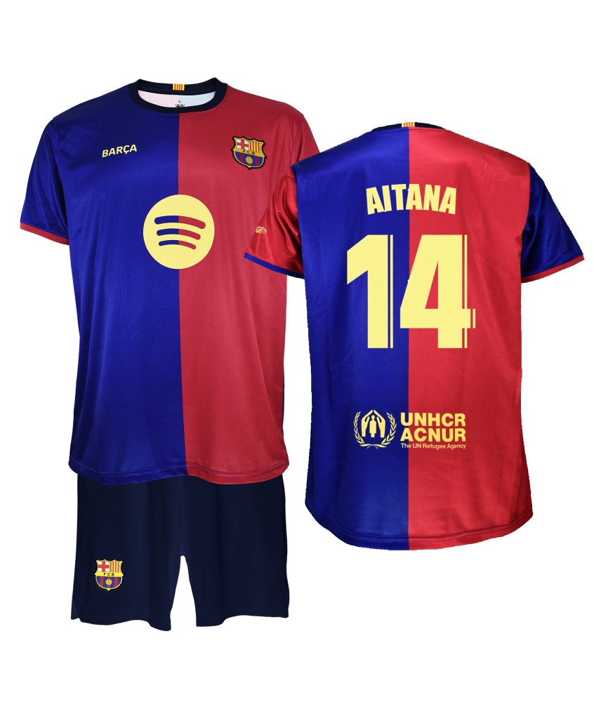 Conjunto Aitana Primera Equipación FC Barcelona 24/25 Réplica Oficial.