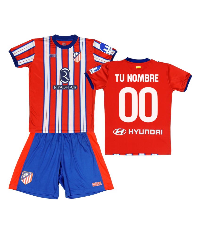 Personalizable Atlético de Madrid Conjunto Primera Equipación 24/25 - Niño